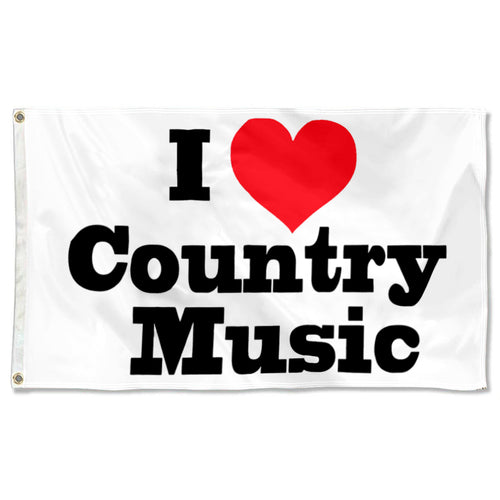 Fyon I love Country Music Flag White Indoor and outdoor banner