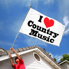 Fyon I love Country Music Flag White Indoor and outdoor banner