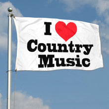 Fyon I love Country Music Flag White Indoor and outdoor banner