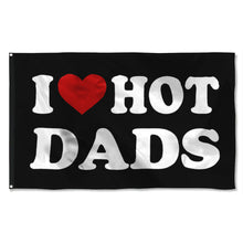 Fyon I love Hot Dads Beer Flag Banner Black  Indoor and Outdoor Banner