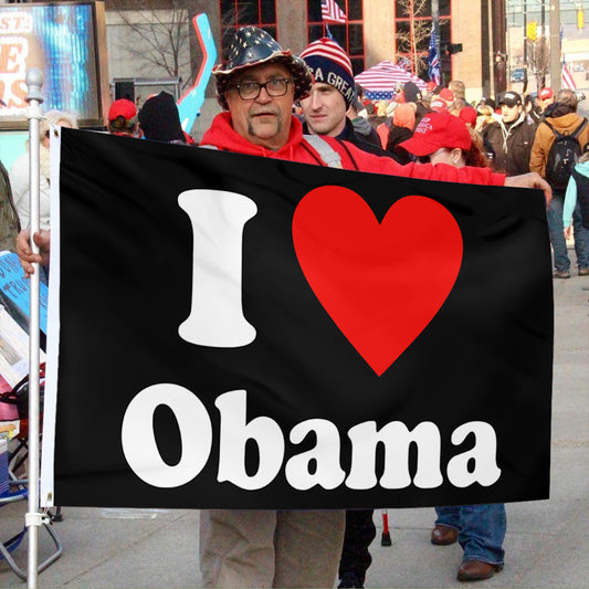 Fyon I love Obama Flag Indoor and Outdoor Banner