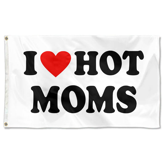 Fyon I love hot MOMS Flag  Indoor and Outdoor Banner