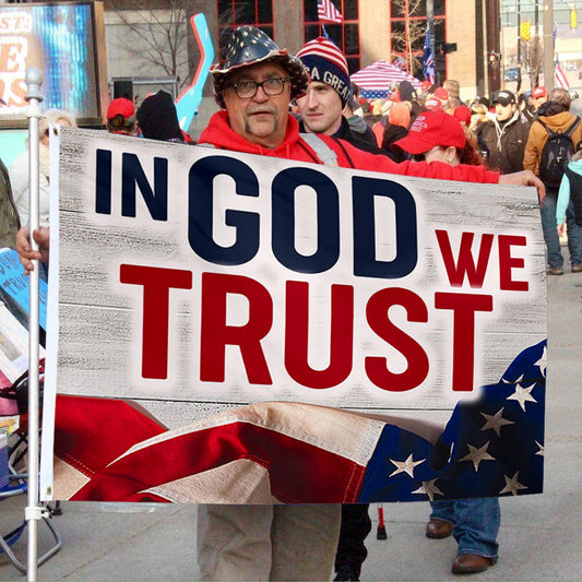 Fyon In God we Trust JESUS Flag  Indoor and outdoor banner