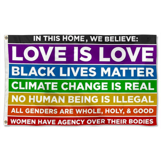Fyon In This Home We Believe Flag Indoor and Outdoor Banner
