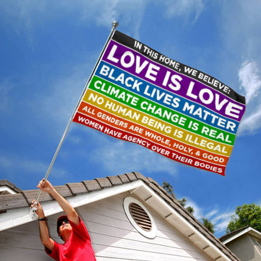 Fyon In This Home We Believe Flag Indoor and Outdoor Banner