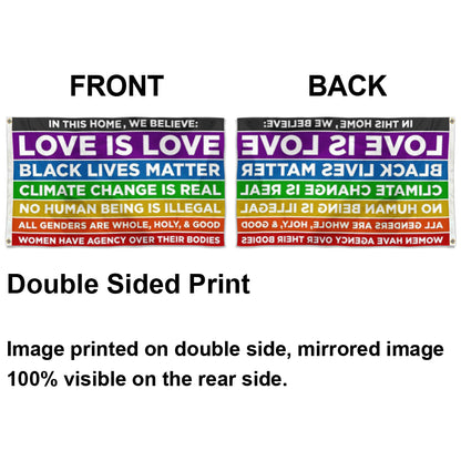 Fyon In This Home We Believe Flag Indoor and Outdoor Banner