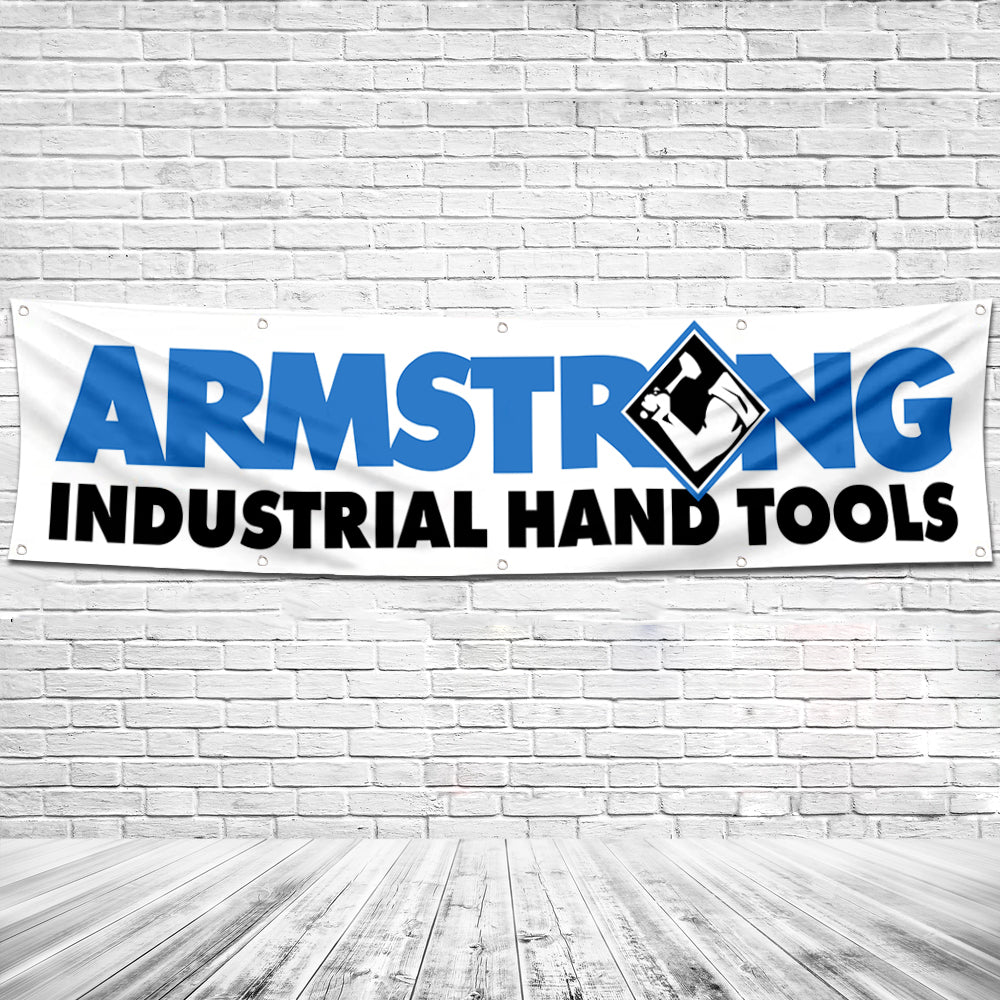 Fyon Industrial hand Tools Garage Shop Decor Banner Works for Armstrong Flag 2x8 Feet