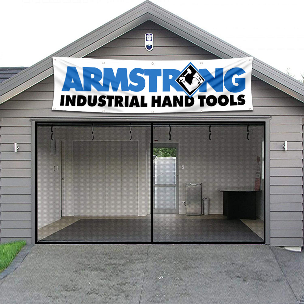 Fyon Industrial hand Tools Garage Shop Decor Banner Works for Armstrong Flag 2x8 Feet