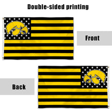 Fyon Iowa Hawkeyes Stars and Stripes Flag Banner