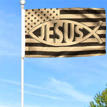 Fyon Ixoye Fish Christian American Flag 41041 Indoor and outdoor banner