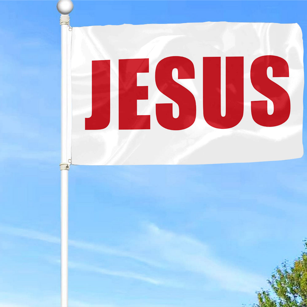 Fyon JESUS Flag White Indoor and outdoor banner – FyonShop