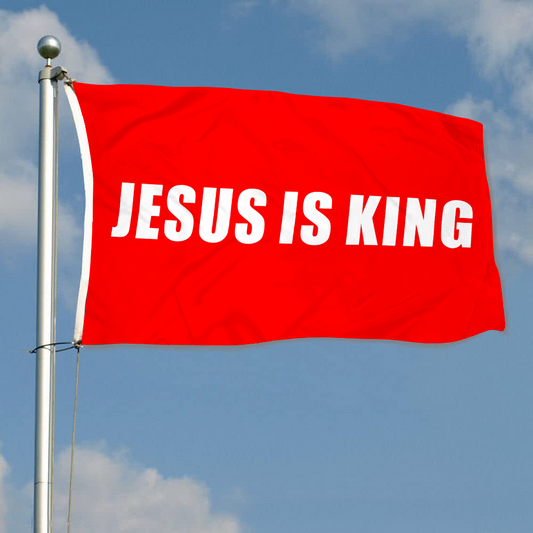 Fyon JESUS IS KING Flag Indoor and outdoor banner Red 32818