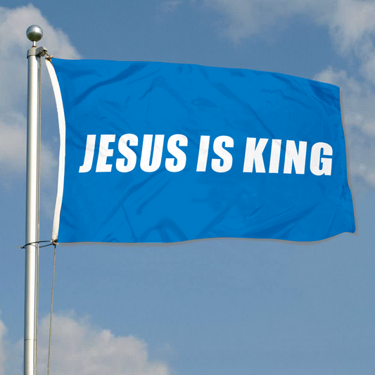 Fyon JESUS IS KING Flag Indoor and outdoor banner Blue 32816