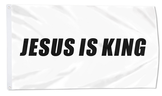 Fyon JESUS IS KING Flag Indoor and outdoor banner White 32815