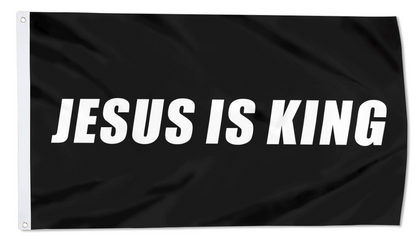 Fyon JESUS IS KING Flag Indoor and outdoor banner Black 32817