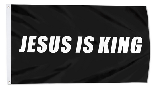 Fyon JESUS IS KING Flag Indoor and outdoor banner Black 32817