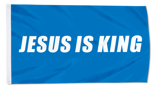 Fyon JESUS IS KING Flag Indoor and outdoor banner Blue 32816