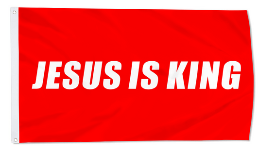 Fyon JESUS IS KING Flag Indoor and outdoor banner Red 32818