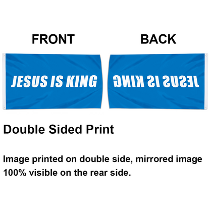 Fyon JESUS IS KING Flag Indoor and outdoor banner Blue 32816