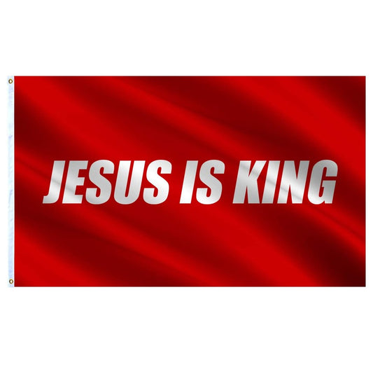 Fyon JESUS IS KING Flag red Indoor and outdoor banner