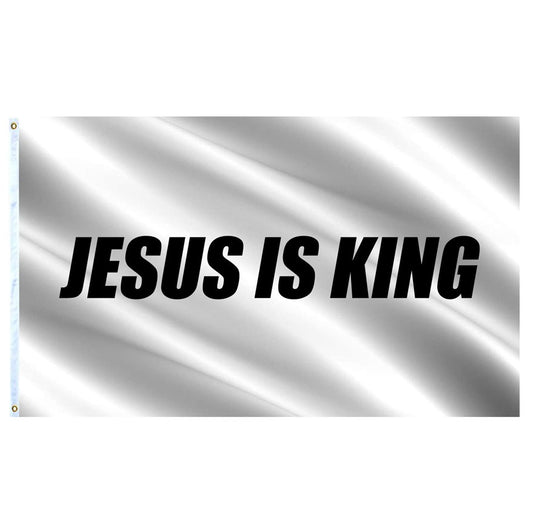 Fyon JESUS IS KING Flag white Indoor and outdoor banner