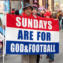 Fyon JESUS Sundays Are For God&Football Flag Indoor and outdoor banner