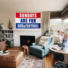 Fyon JESUS Sundays Are For God&Football Flag Indoor and outdoor banner