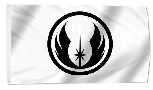 Fyon Star Wars Jedi Order Flag Jedi Symbol Indoor and outdoor banner White
