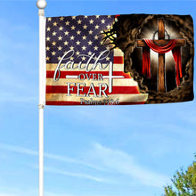Fyon Jesus. Christian Cross. Faith Over Fear American Flag 41147 Indoor and outdoor banner