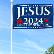 Fyon Jesus 2024 Flag FREE SHIPPING Our Only Hope Love Neighbor USA Poster Sign Flag  Indoor and outdoor banner