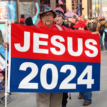 Fyon Jesus 2024 Flag FREE SHIPPING Our Only Hope Red Blue Trump USA Poster Sign Flag  Indoor and outdoor banner