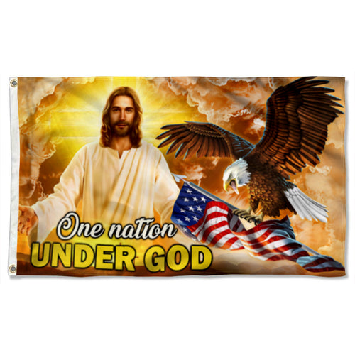 Fyon Jesus American One Nation Under God Flag 41020  Indoor and outdoor banner