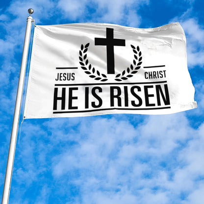 Fyon Jesus Christ He Is Risen Flag Banner