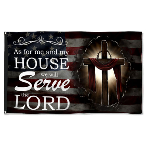 Fyon Jesus Christian We Will Serve The Lord Flag 41039 Indoor and outdoor banner