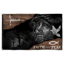 Fyon Jesus Faith Over Fear Respect Flag 41037 Indoor and outdoor banner