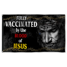 Fyon Jesus Fully Vaccinated By The Blood Of Jesus Flag 41122 Indoor and outdoor banner