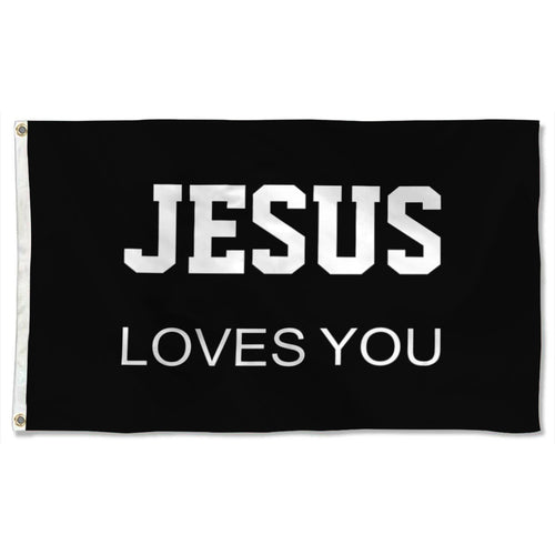 Fyon Jesus Loves You Motivational Typography Flag Banner