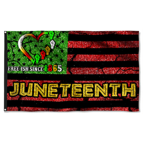 Fyon Juneteenth African Map, American U.S Flag  41716 Indoor and outdoor banner