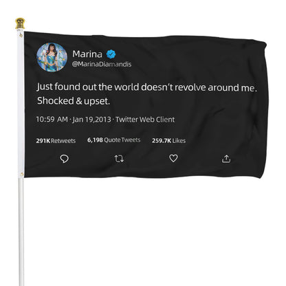 Fyon Just Found Out The World Doesn’t Revolve Around Me Shocked & Upset Marina Diamandis Tweet Indoor and outdoor banner