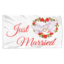 Fyon Just Married Flag 2151 Flag Indoor and outdoor banner