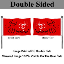 Fyon Just Married Ring Flag Red Flag Indoor and outdoor banner