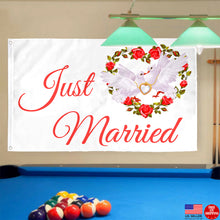 Fyon Just Married Flag 2151 Flag Indoor and outdoor banner