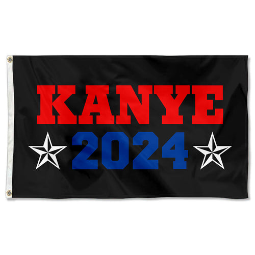 Fyon Kanye West 2024 Flag Black Indoor and Outdoor Banner