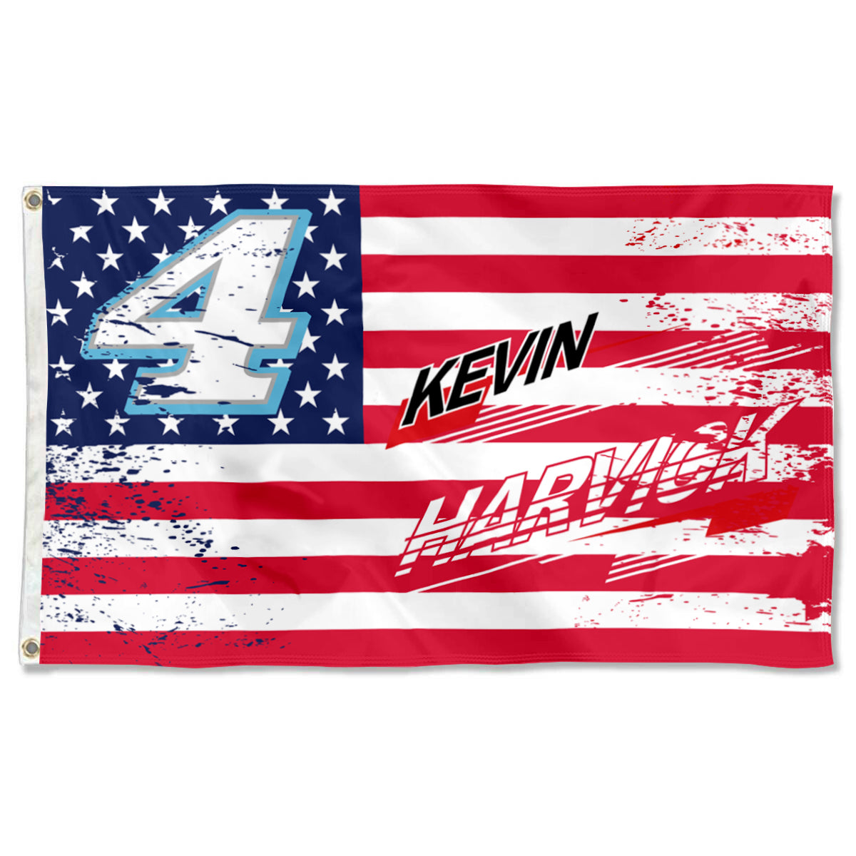 Fyon Kevin Harvick #4 Stars and Stripes Flag  Banner