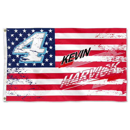 Fyon Kevin Harvick #4 Stars and Stripes Flag  Banner