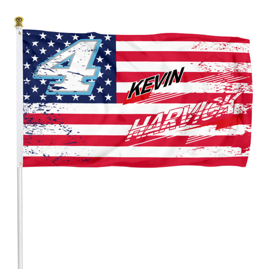 Fyon Kevin Harvick #4 Stars and Stripes Flag  Banner