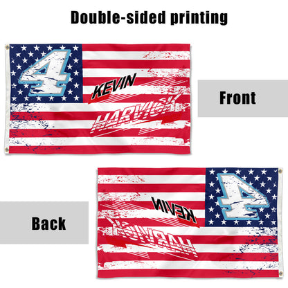 Fyon Kevin Harvick #4 Stars and Stripes Flag  Banner