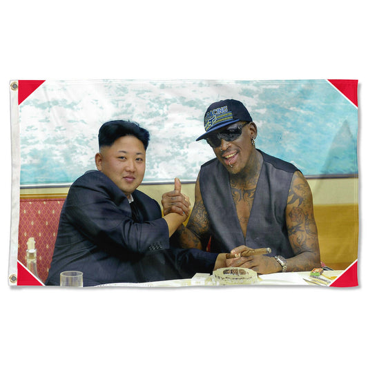 Fyon Kim Jong Un & Dennis Rodman Flag Banner