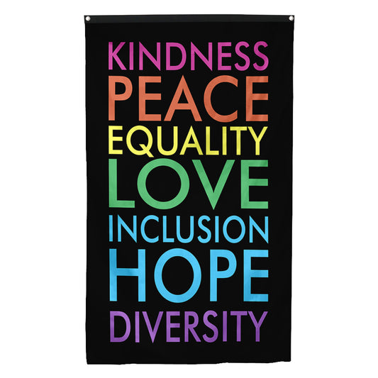 Fyon Kindness Peace Love Hope Flag Indoor and Outdoor Banner