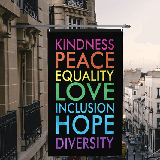 Fyon Kindness Peace Love Hope Flag Indoor and Outdoor Banner